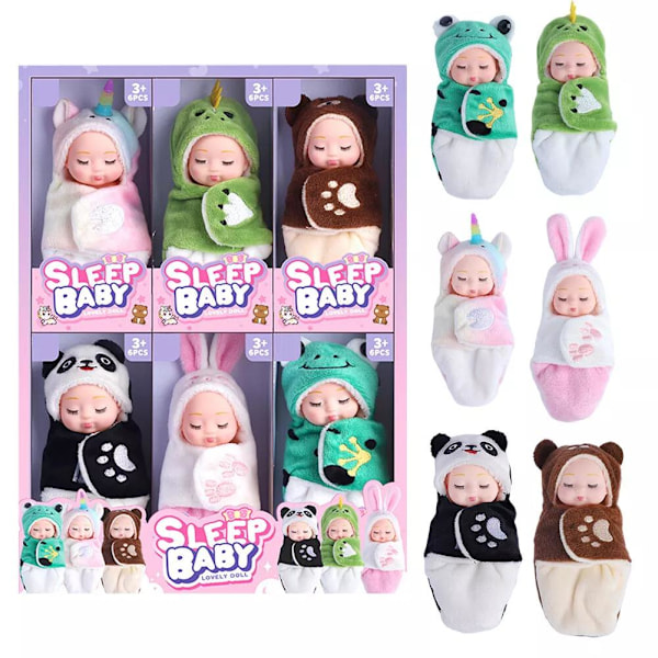 6 st Mini Reborn Babydocka Simulation Återfödelsedockor Leksak Barn Flickleksaker 6PCS