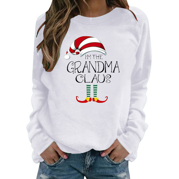 Dame Jule Sweatshirt Pullover Toppe Langærmet T-shirt Gave white