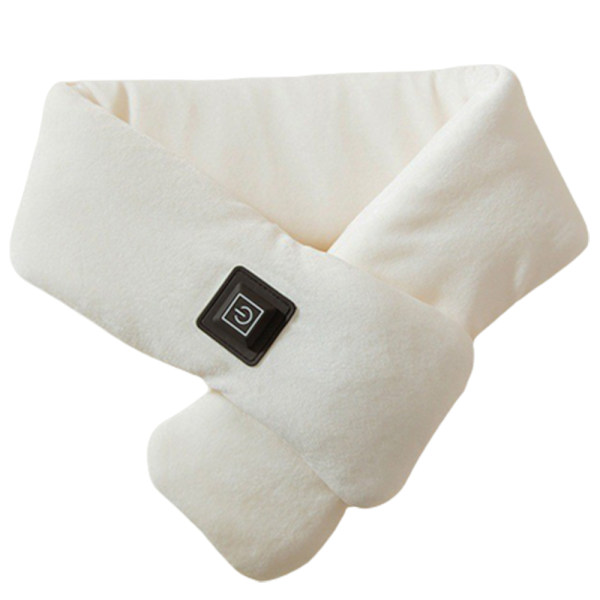 USB Uppvärmd Elektrisk Värme Sjal Halsvärmare Shawl Vinter Mjuk White
