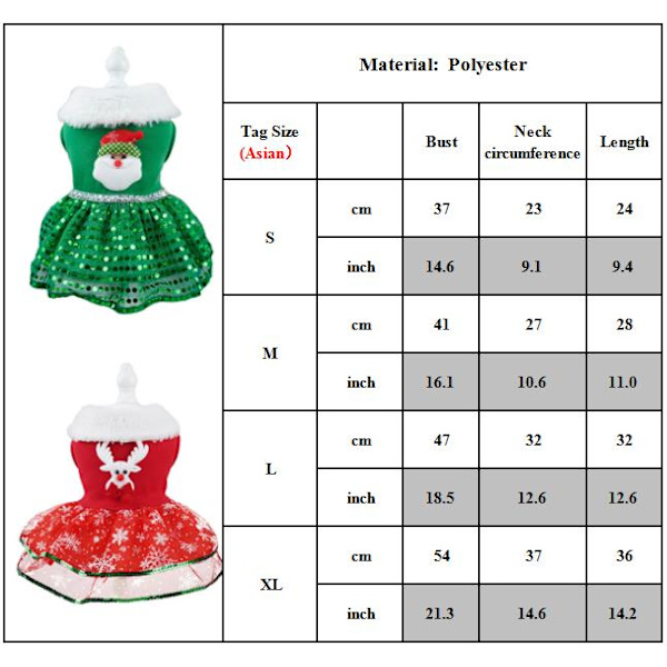 Modekläder för husdjur Hundar Katter Jultomte Hund Juldräkt Termisk Semester Valp Klänning Husdjurskläder Green L