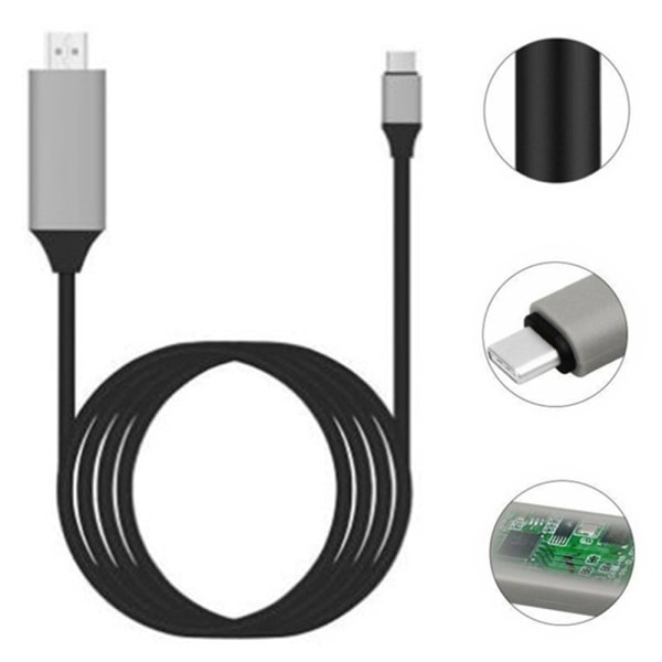 1,8M kompatibel USB-C Type C USB 3.1 Hane till HDMI Hane-kabel