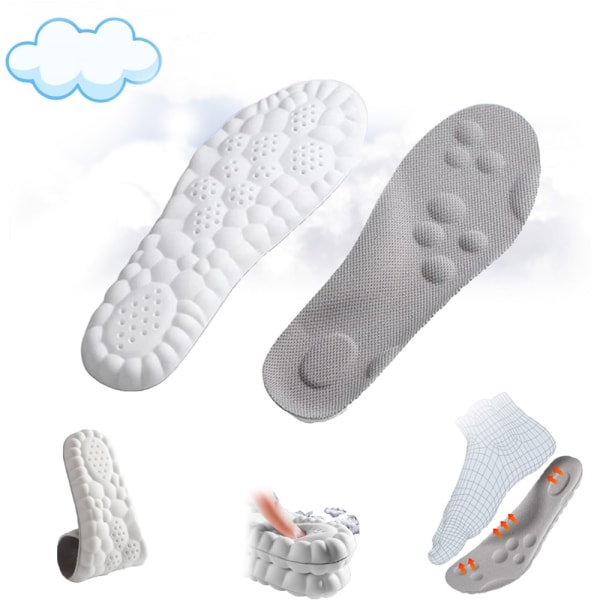 1 Par 4D Cloud Technology Innersula Ultra Komfort Innersulor Fötter Innersulor Grey 39-40