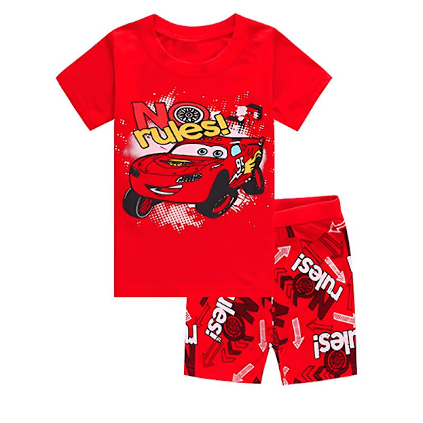 Bil Tecknad Pojkar Pyjamas Barn Pojkar Flickor 2st Set Kortärmad Tryck Toppar+ Shorts Tryckta Kläder Pyjamas & Vardagskläder Barnpresent #6 95cm