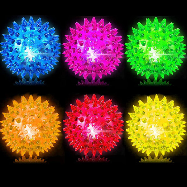 24 st Igel LED-boll Blinkande Ljus Upp Studsande Igelboll