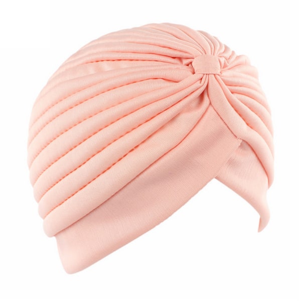 Kvinnor Baby Turban Chemo Cap Hår Wrap Hat Bandana Light Pink