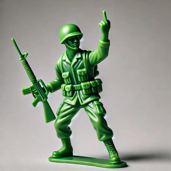 Morsomme grønne soldater, Mini langfinger-soldatstatue, soldatstatue ornament, soldatfigurer, militært tema skrivebordsdekorasjon A