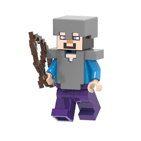 8X Minecraft Figur Byggstenar Järndocka Alex Figurleksak