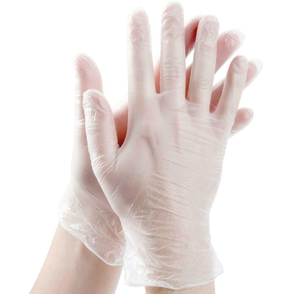 100st engångs bekväma pulverfria PVC-handskar M 100pcs