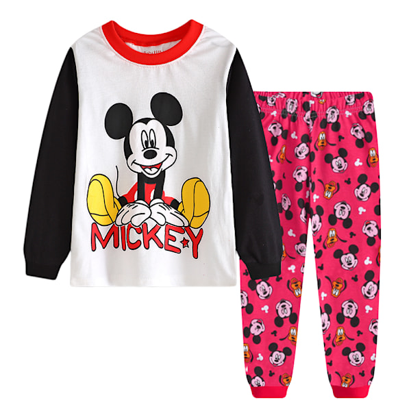 Mickey Pyjamas med långa ärmar Pyjamas Set Barn Pjs Nattkläder Fans Present C 120cm