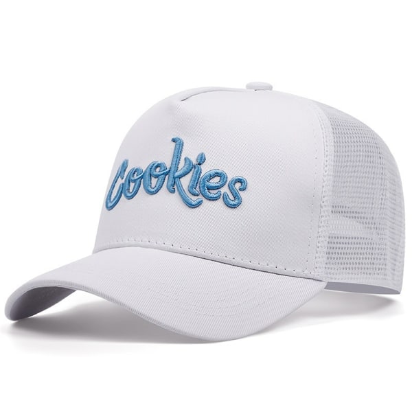 Cookies Herr Dam Truckerkeps Mesh Basebollkeps Hip Hop Andningsbar Snapback Keps NY White