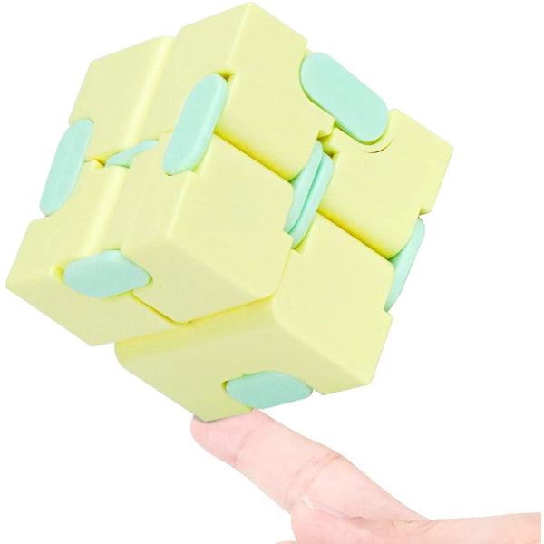 Fidget Cube Toy Sensorisk Finger Rubik Cube Sensorisk Toy Kid Game Yellow