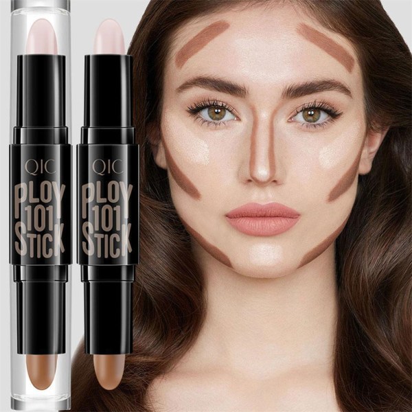 Liquid Bronzer Contour Highlighter Makeup Concealer Stick A-Ivory White+Dark Coffee