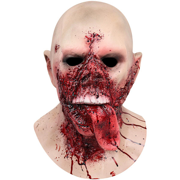 Skummel Halloween-maske som stikker ut tungen