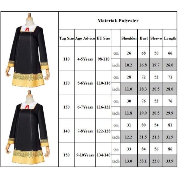 Spy Family Anime Damian Cosplay Kostym Komplett Set Partykläder 120Y