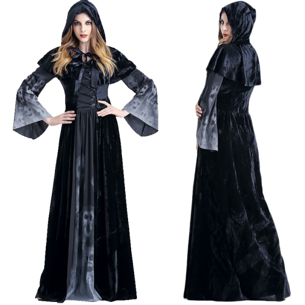 Kvinnor Anime Cosplay Reaper Klänning Kostym Långärmade kostymer Dress L