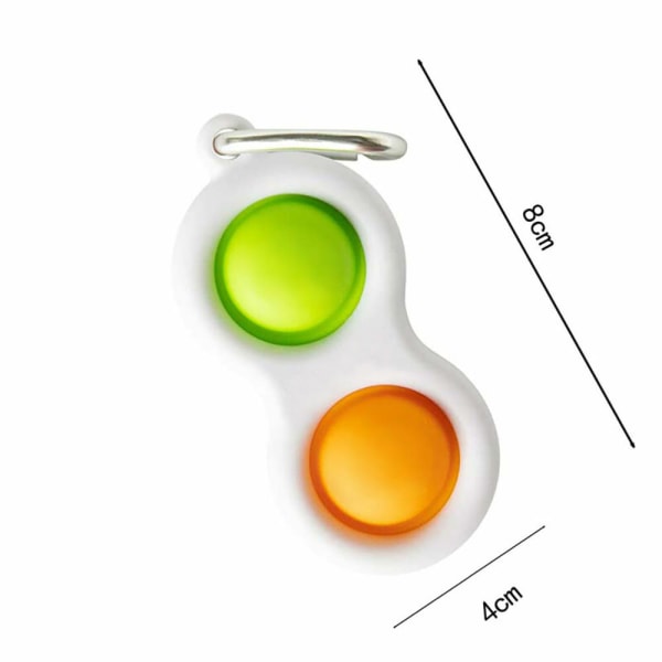 Baby Simpl Dimpl Finger Infinity Cube Board Nyckelring Sensorisk leksak Blue - Green