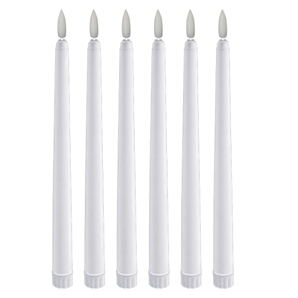 6PC elektroniska ljus Flameless LED med Wick Faux Ljusstakar