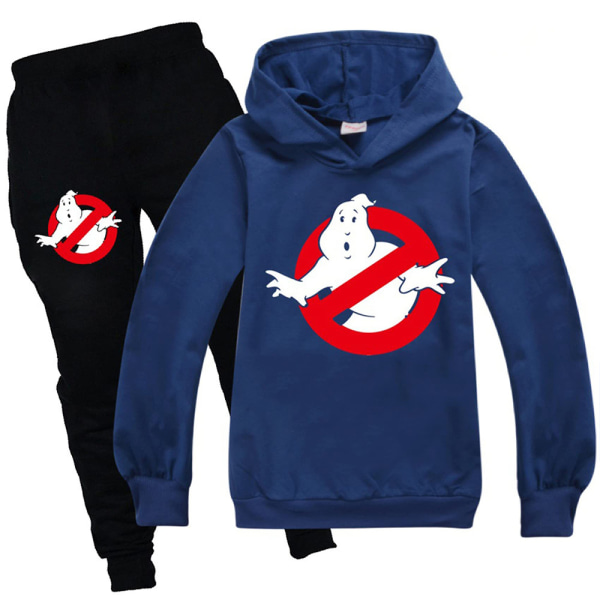 Kid Ghostbusters Pullover Hoodie Casual sweatshirt Kostym Top+Pant navy blue 140cm