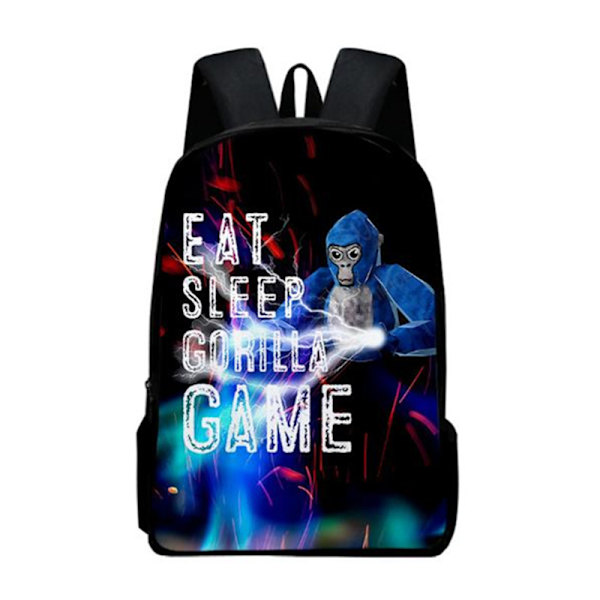 Game Gorilla 3D-tryckt ryggsäck Casual ryggsäck Lätt stor kapacitet Resa Laptop ryggsäck C