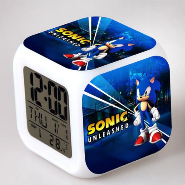 Sonic Väckarklocka med 7 Färgväxlande Anime Väckarklocka i Ask Present D