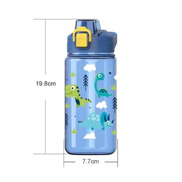 600ml Läcksäkra Vattenflaskor Med Sugrör Sportflaska Drycker Vattenkopp Tecknad Yellow Blue