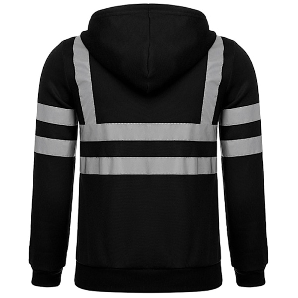 Hej Vis Säkerhetsväst Hög Synlighet Reflekterande Jacka # 2 Black 4XL