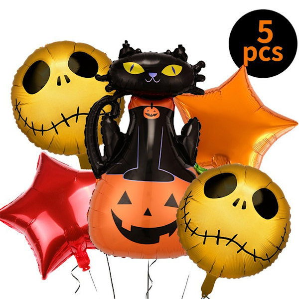 5 kpl Halloween-juhlapallosetti Luuranko Kurpitsa-aiheiset kauhukoristeet Rekvisiitta C