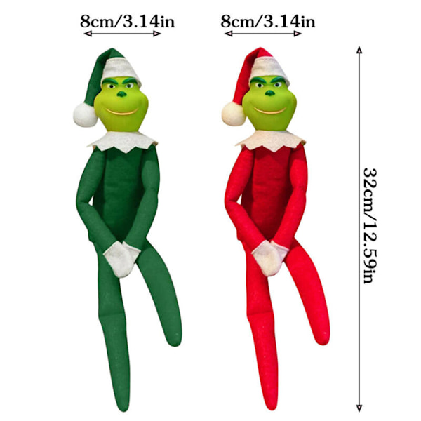 Julplyschdocka Dekorationer Grön Monster Elf Docka för Barn Roliga Jul Nyårsgåvor Green