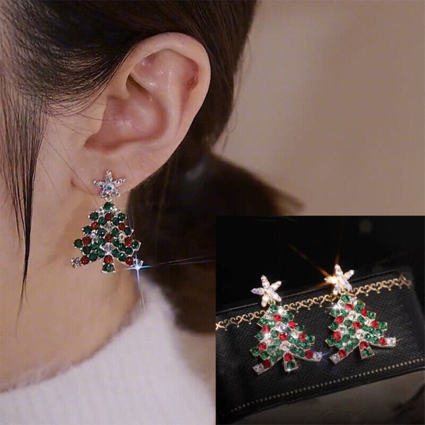 Färger Julgran Diamantörhängen Smycken Lyxig present