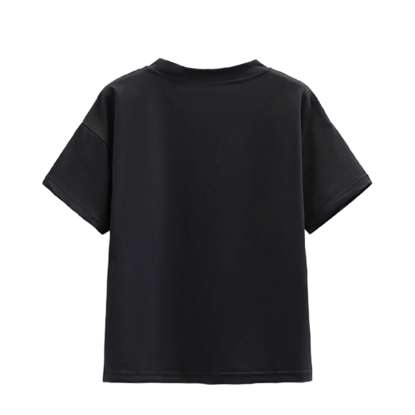 Kuromi Girls' Jk College Style kortärmad topp veckad kjol Sommar T-shirt Kort kjol Set Black 120cm