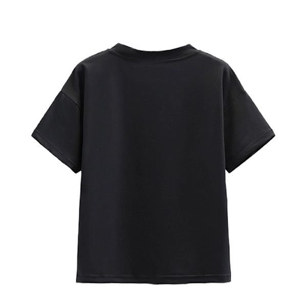 Kuromi Tyttöjen Jk College -tyylinen lyhythihainen toppi laskostettu hame kesäinen T-paita lyhyt hame -setti Black 140cm