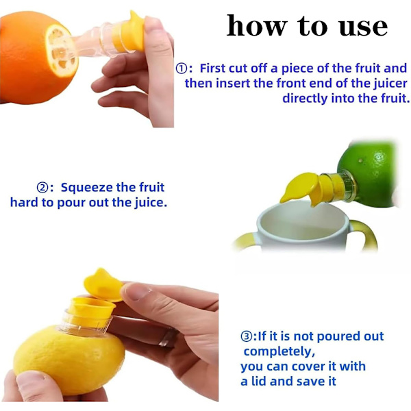 Bærbar citron- og limepresser, appelsin citrus tud (1 stk)