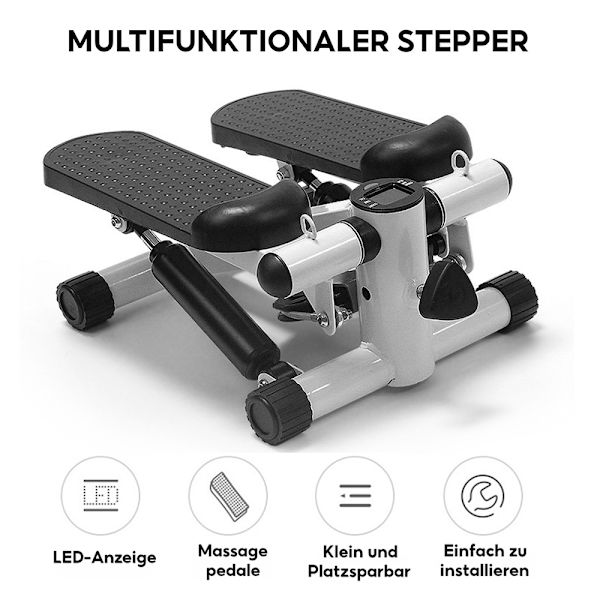 Mini Stepper, Trappmaskin, Fotklämma, Lastkapacitet 100 kg, Utrustad med Motståndsband, Lämplig för Hem- och Utomhusövningar, Nybörjare, Svart