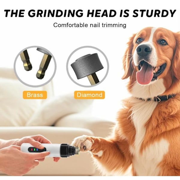 2025 Uppgraderad Tyst Nagelslip för Hundar Tyst Hund Nageltrimmer, Elektrisk Hund Nagel Klippare Husdjurs Tassar Grooming Utjämningsverktyg