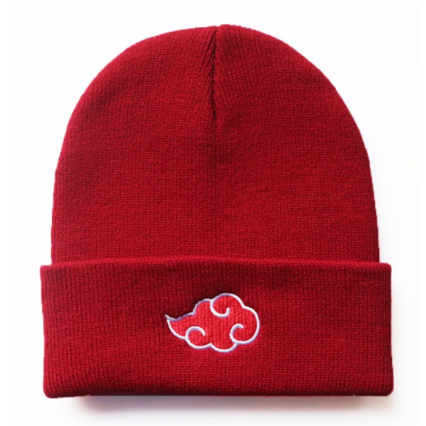 Barnvinter Anime-hatt Akatsuki Röd Moln Broderad Stickad Hatt red wine