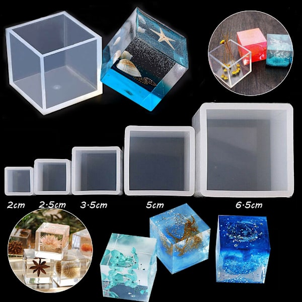 Silikonform Transparent Fyrkantig Kub Kristallformar 65*65*65mm
