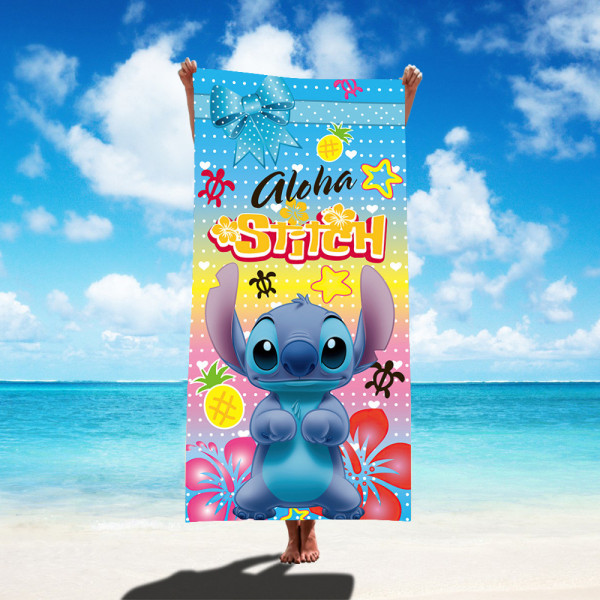 Lilo & Stitch Svært Absorberende Mikrofiber Strandhåndklær Badehåndkle Disney Anime Badehåndklær Barne Tegneserie Strandhåndkle C 75*150CM