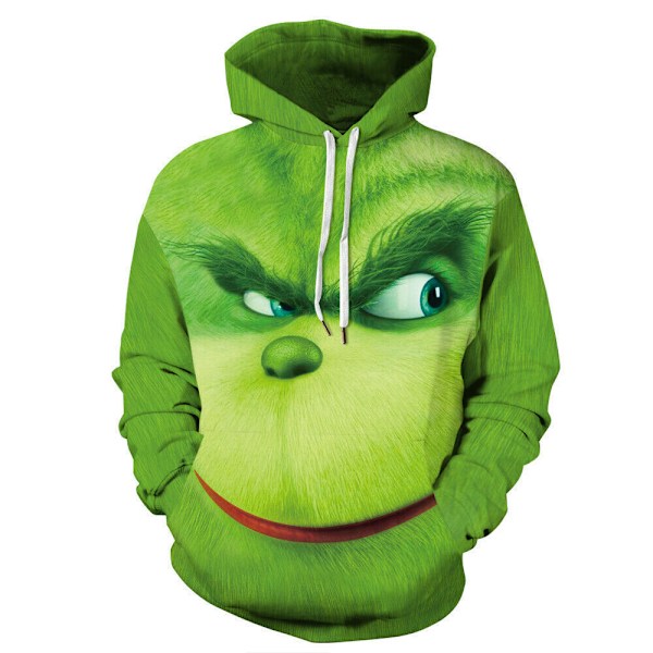 Grinchen 3D Tecknad Jul Tröjor Hoodie Jacka Julklapp Barn B 140cm
