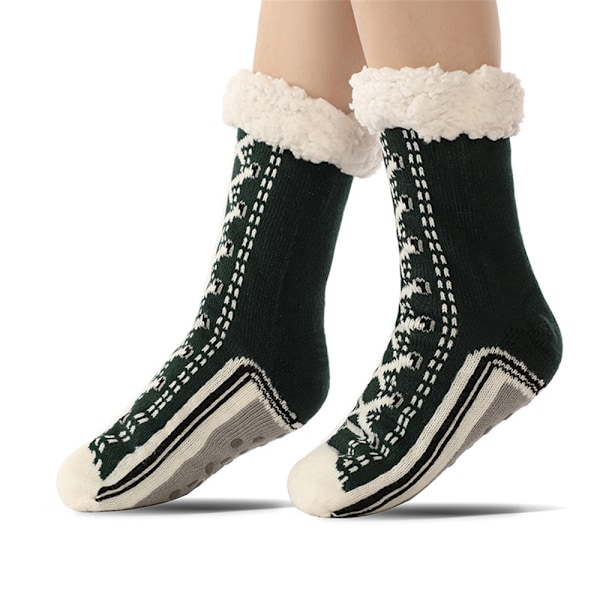 Tjocka kashmirtofflor för hemmet, kashmirtofflor, julklappsstrumpor, kashmirtofflor Army Green