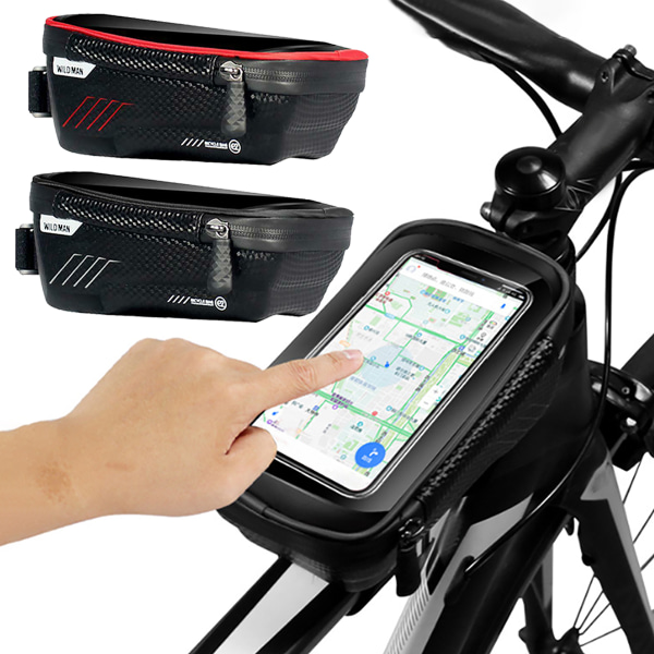 Cykel Framme Pouch Bag Mobiltelefonhållare Red 1L