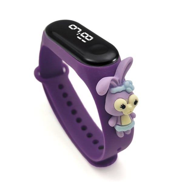 Barnens tecknade sport LED digital klocka / Smartwatch / Armbandsur Purple Ballet Bunny