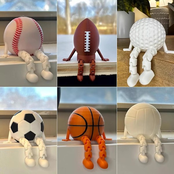 Sportboll Figurer Kollektion Miniatyr Basketboll Fotboll Baseboll Volleyboll C