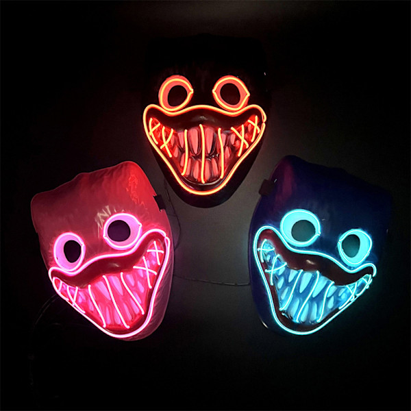 LED-ljusmask lämplig för Halloween-karneval-kostymfest Cosplay-kostymer Blue