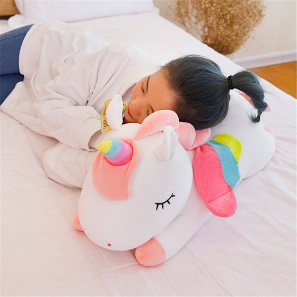 Plush Unicorn Gosedjur Kudde Leksak Söt Mjuk flickas present white 40cm
