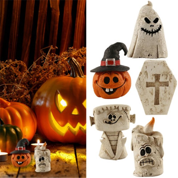 Hartsstaty Ornament Nyhet Figurer Halloween Rolig Spöke Pumpa Hem Bordsdekorationer Ghost