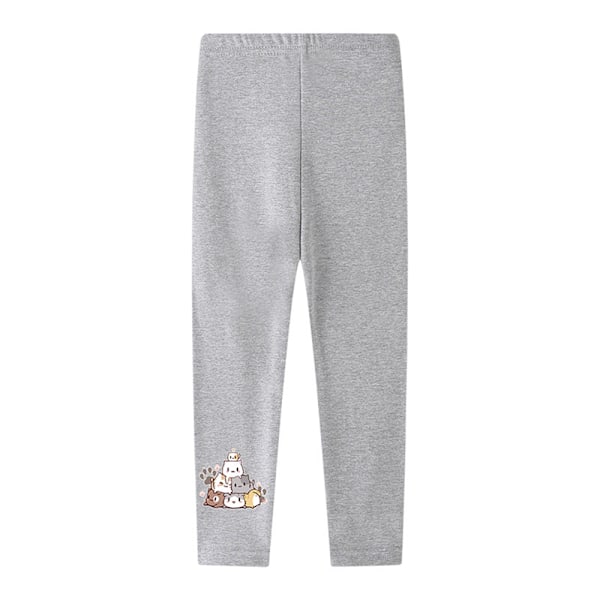 2-12 år flickor enhörning tryckt skinny leggings byxor Grey 140cm