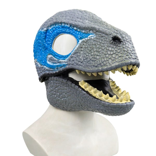 Halloween-mask med filmtema, skräckmask, dinosauriemask blue