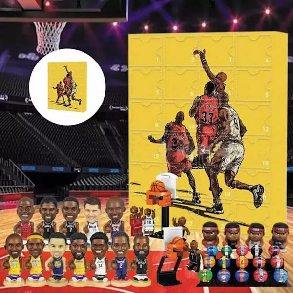 NBA 2024 Julkalender med Nedräkning till Jul - 24 Dagar - Figur Blind Box Julklapp