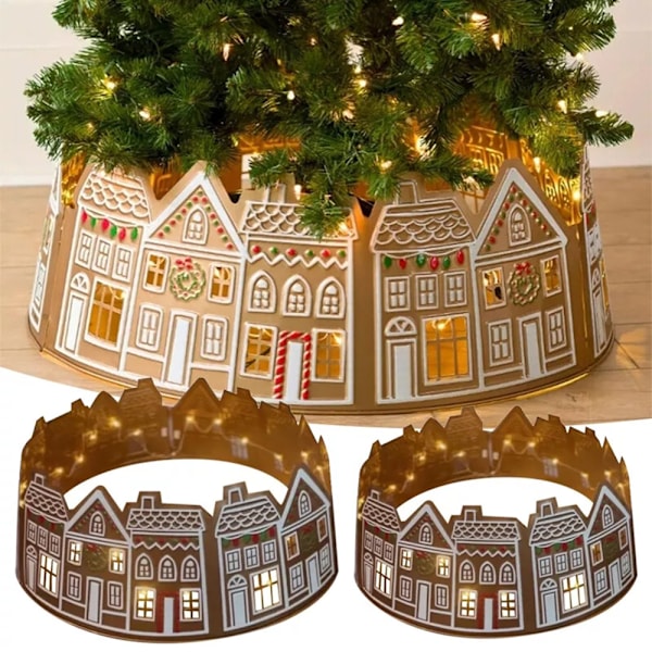 Pepparkakshus Julgransskjort, LED Julgransskjort för Pepparkakshus Julgransskjort, 26/28 tum i Diameter 26 inches