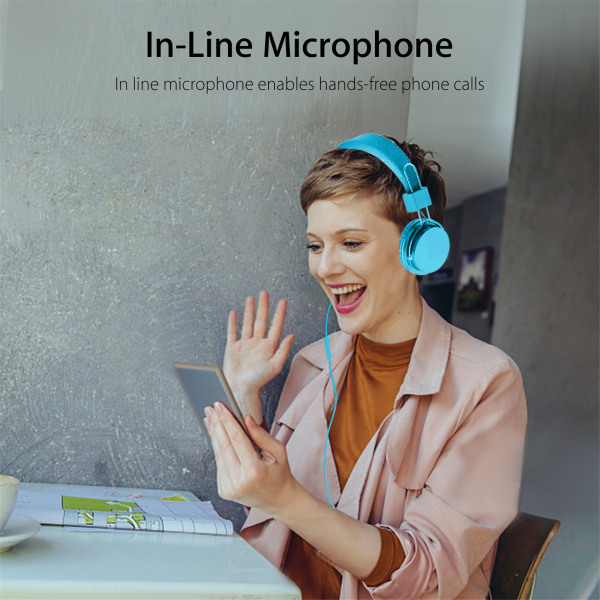 Over-Ear Trådbundna hörlurar Vikbara med mikrofonheadset Trådlösa hörlurar, för iPhone och Android black
